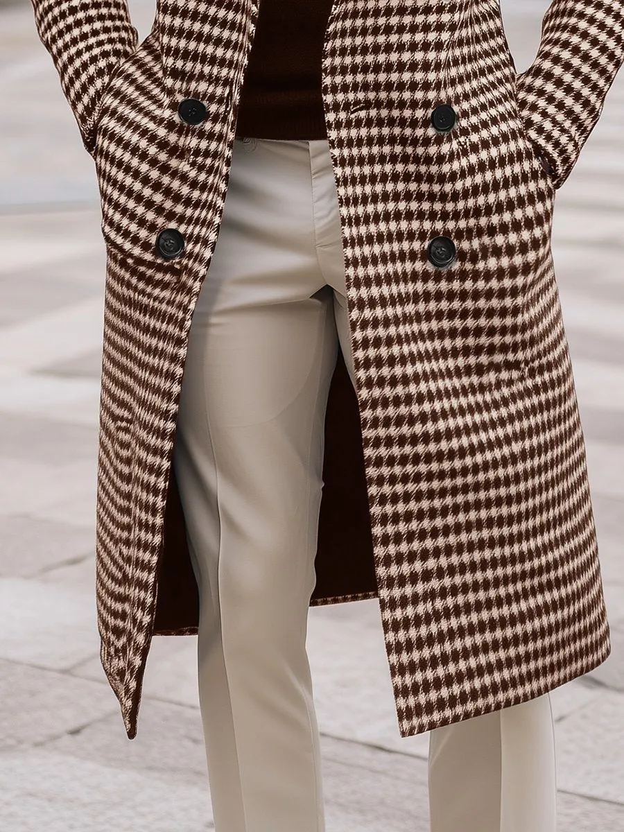 Arvani Houndstooth Wool Coat