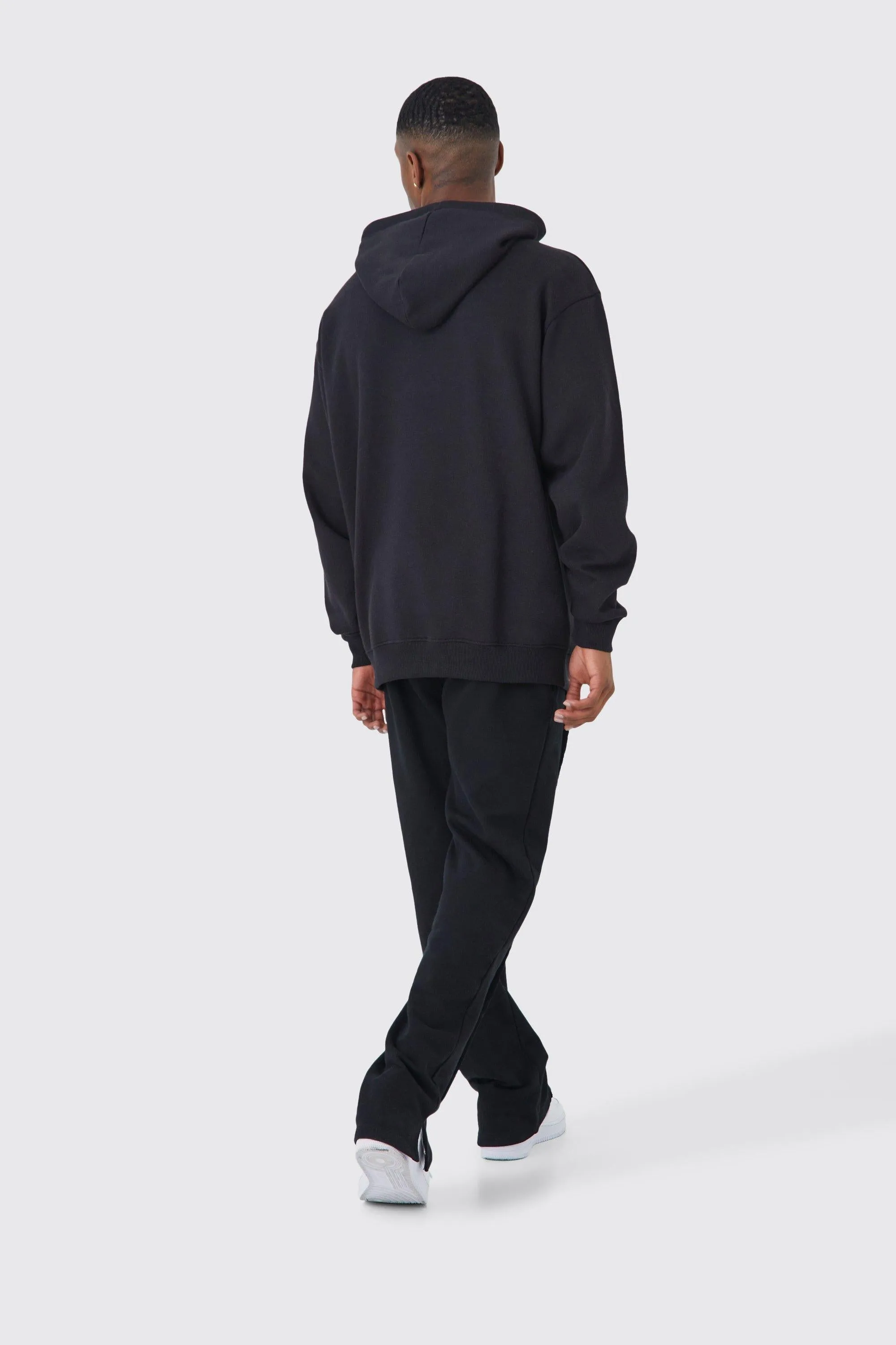 Basic oversized hoodie on the head Boohoo, black