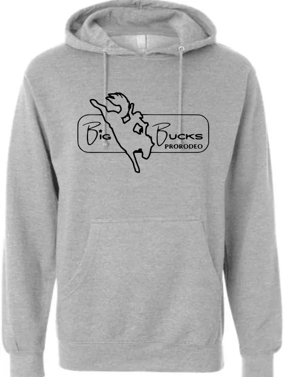 Big Bucks Pro Rodeo Hoodie ~Gray