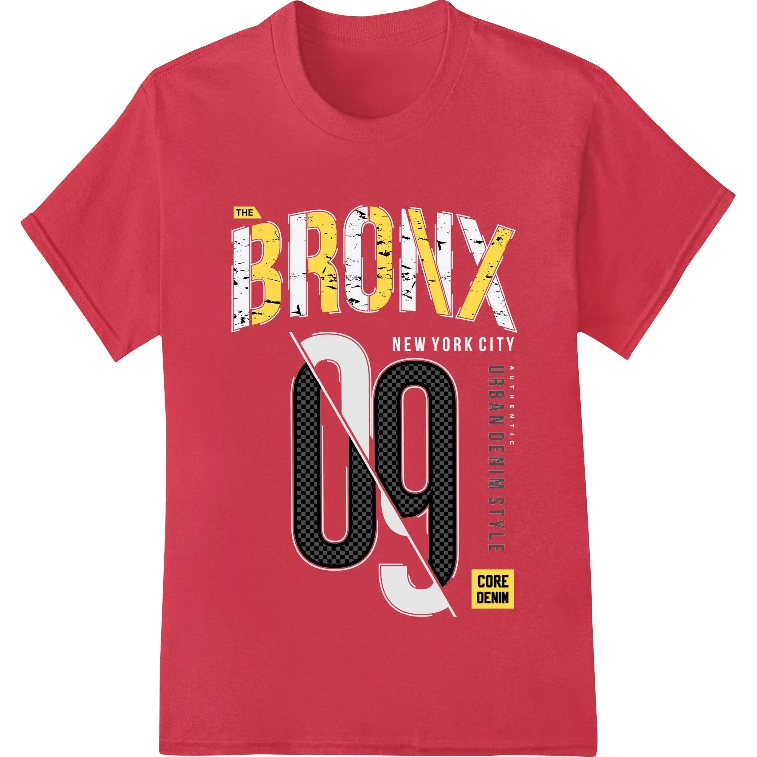 Bold Bronx Urban Denim Style DTF Print Heat Transfer