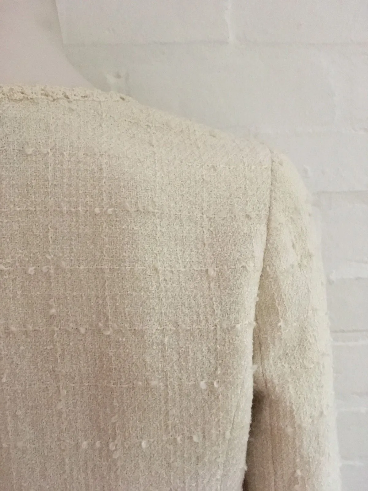 Chanel 09P Wool IVORY Cropped Jacket Blazer Exquisite F 34 UK 4 US 0-2 XXS LADIES