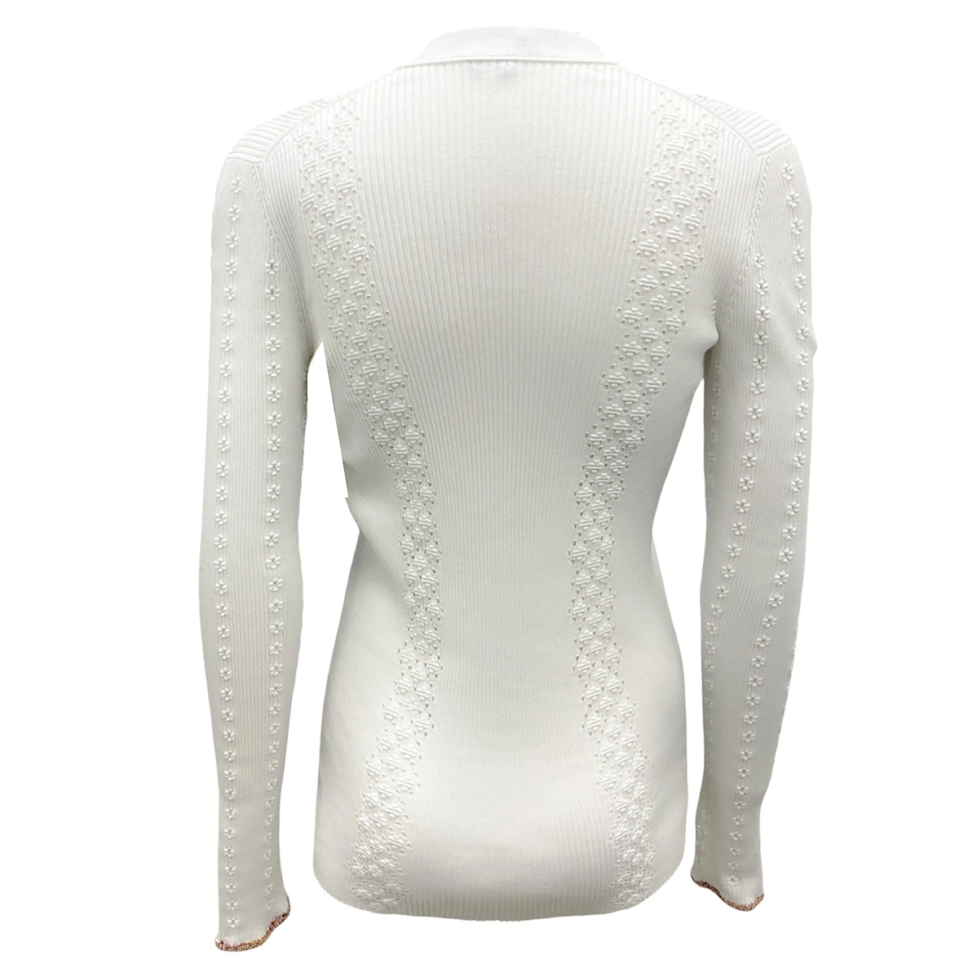 Chanel White Multi 2017 Trimmed Ribbed Coco Cuba Cardigan