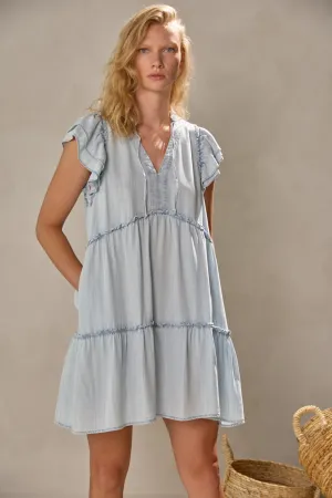 CORINA DRESS - LIGHT DENIM BLUE