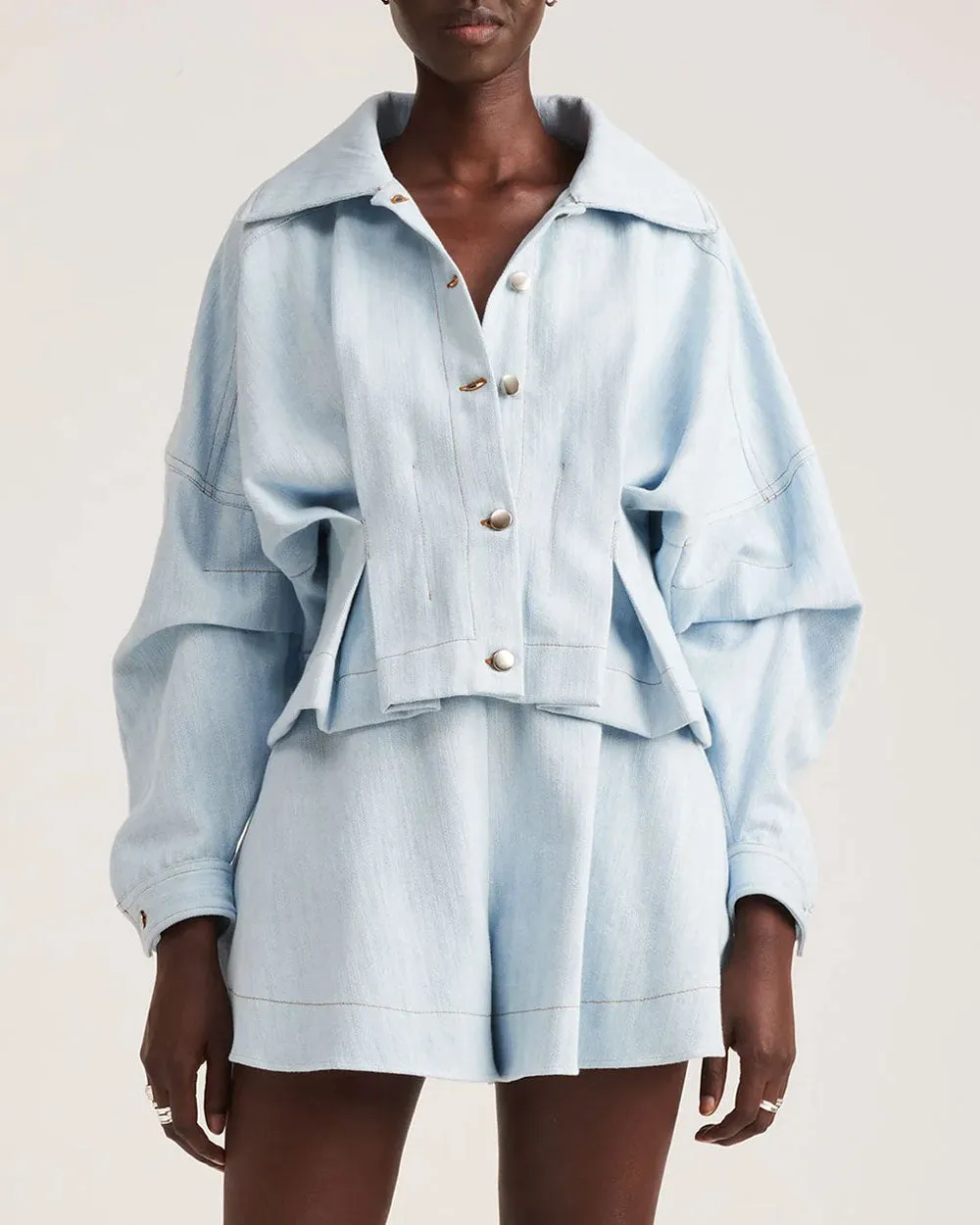 Courage Denim Jacket in Powder Blue