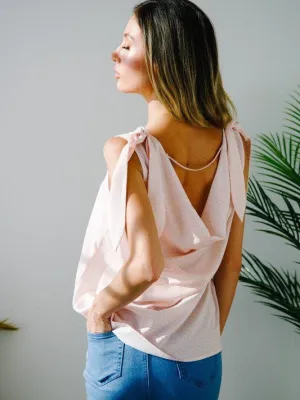 Create Your Own Look Sleeveless V-Neck Open Back Top with Tie Detail