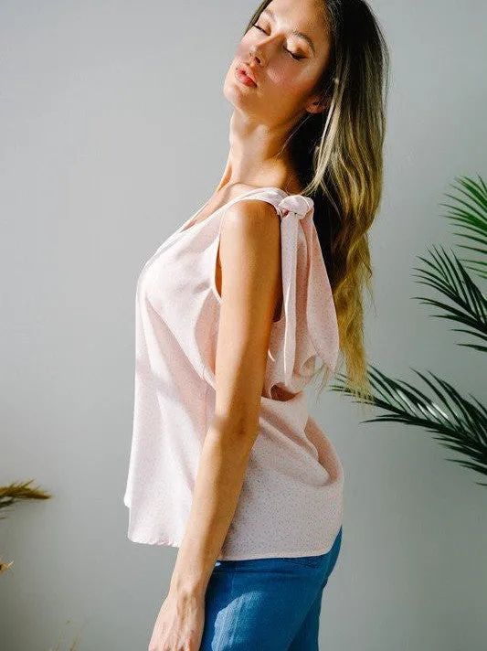 Create Your Own Look Sleeveless V-Neck Open Back Top with Tie Detail