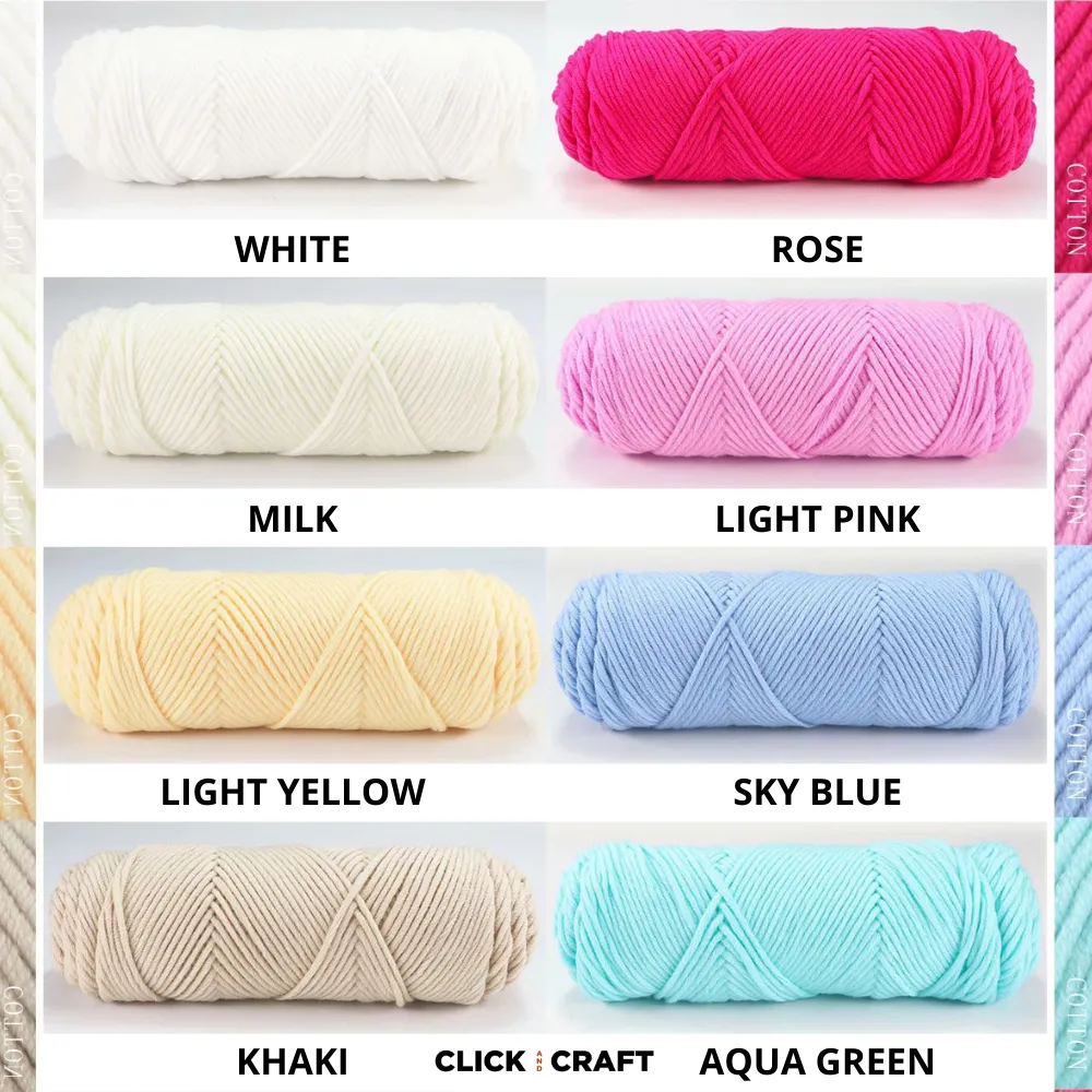Cyan Knitting Cotton Yarn | 8-ply Light Worsted Double Knitting