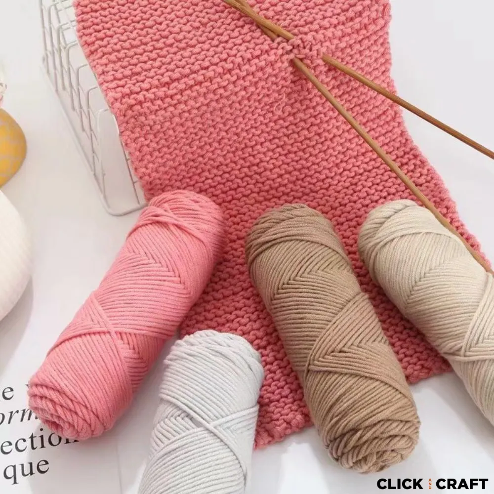 Cyan Knitting Cotton Yarn | 8-ply Light Worsted Double Knitting