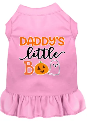 Daddy's Little Boo Screen Print Dog Dress Light Pink Xxxl