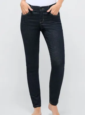 Dark Indigo Mid Rise Jeans with Elasticated Waist
