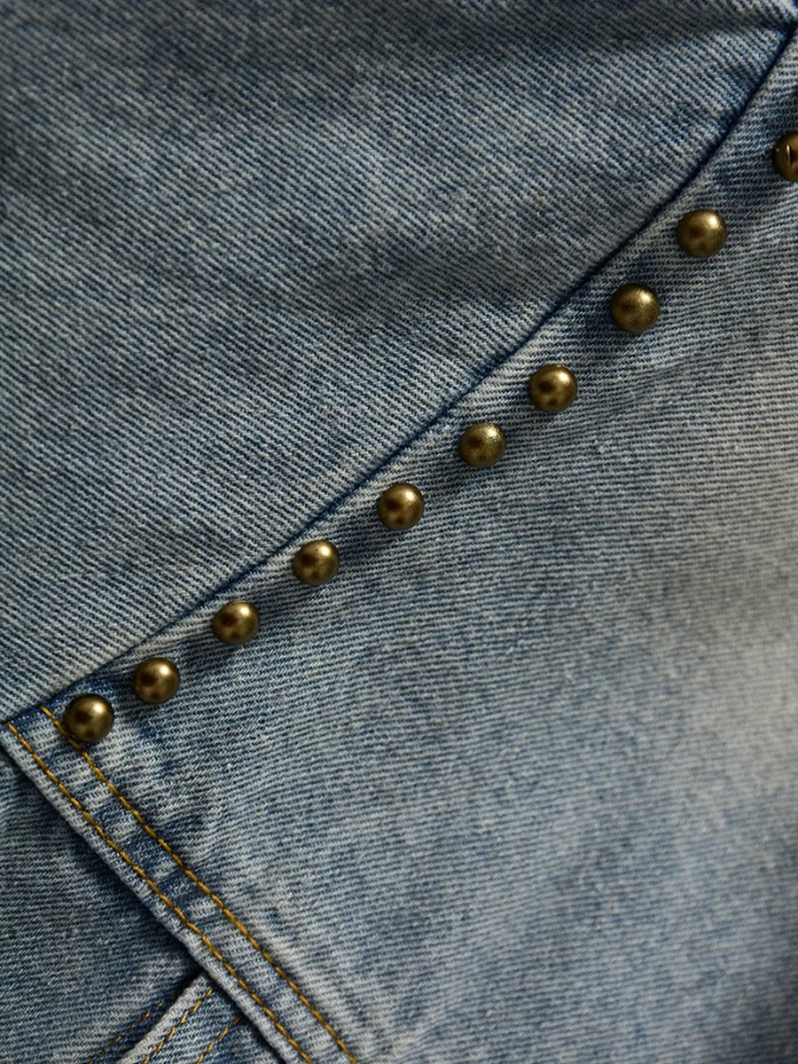 Denim Brass Studs Jacket