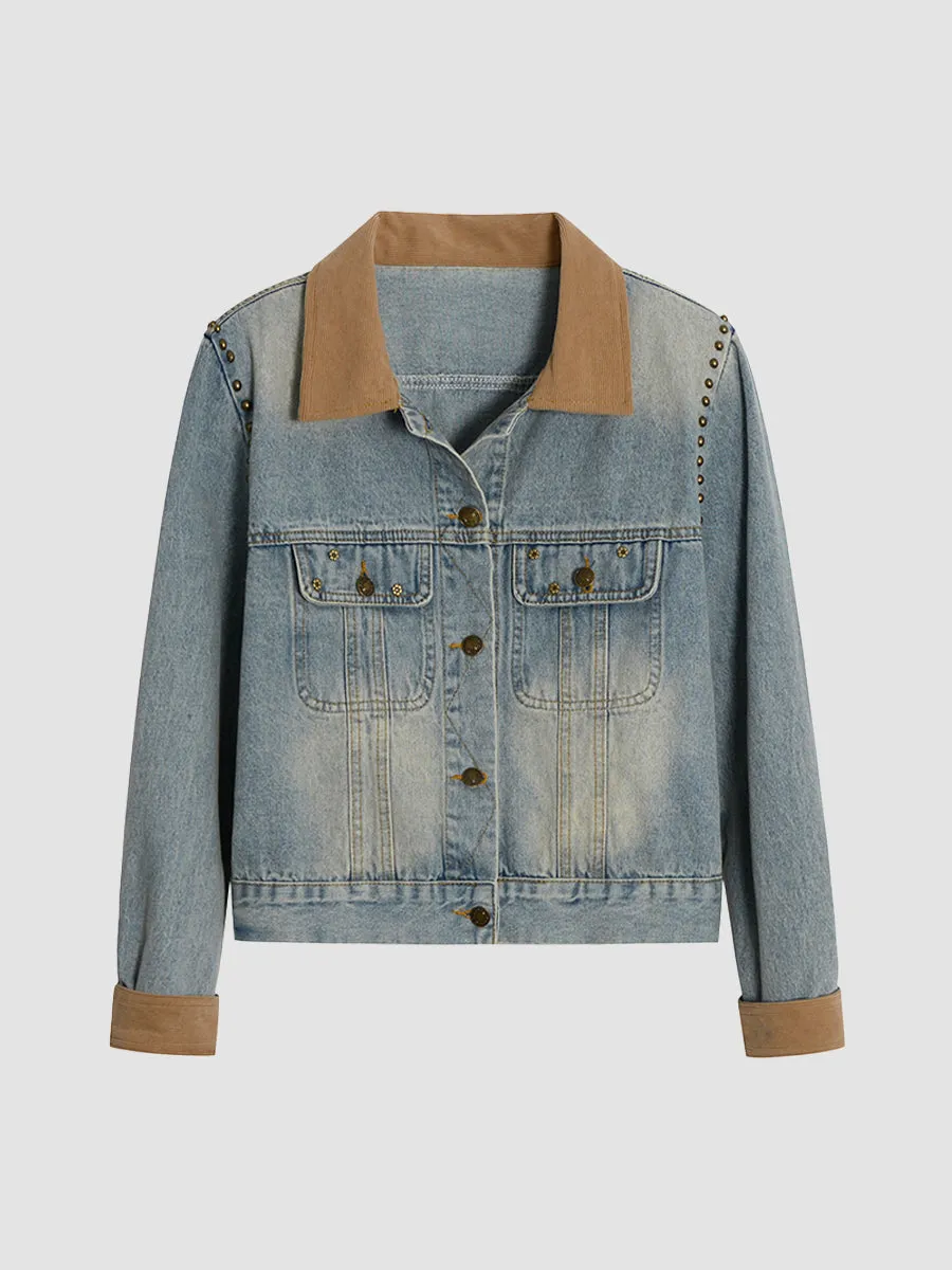 Denim Brass Studs Jacket