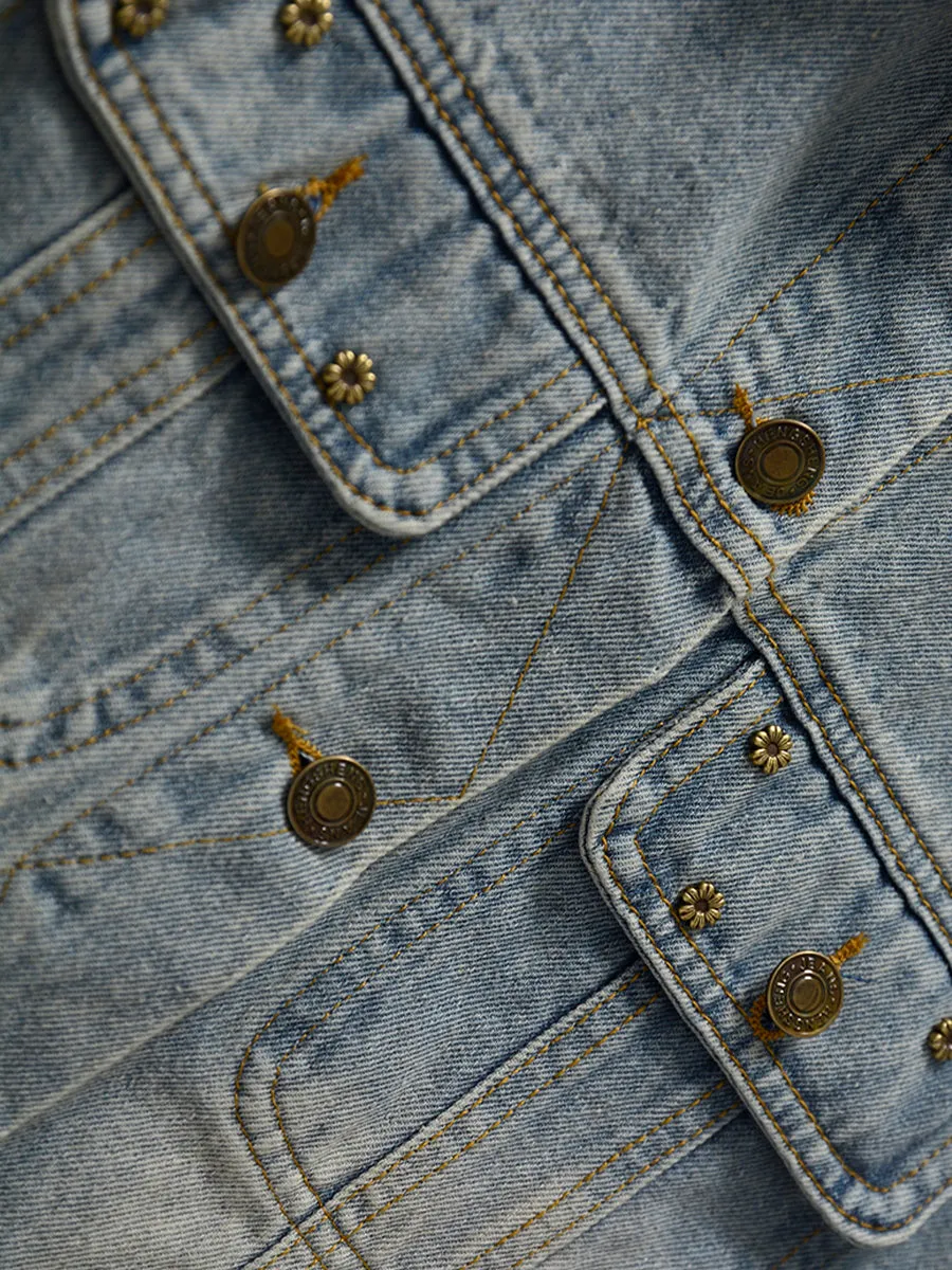 Denim Brass Studs Jacket