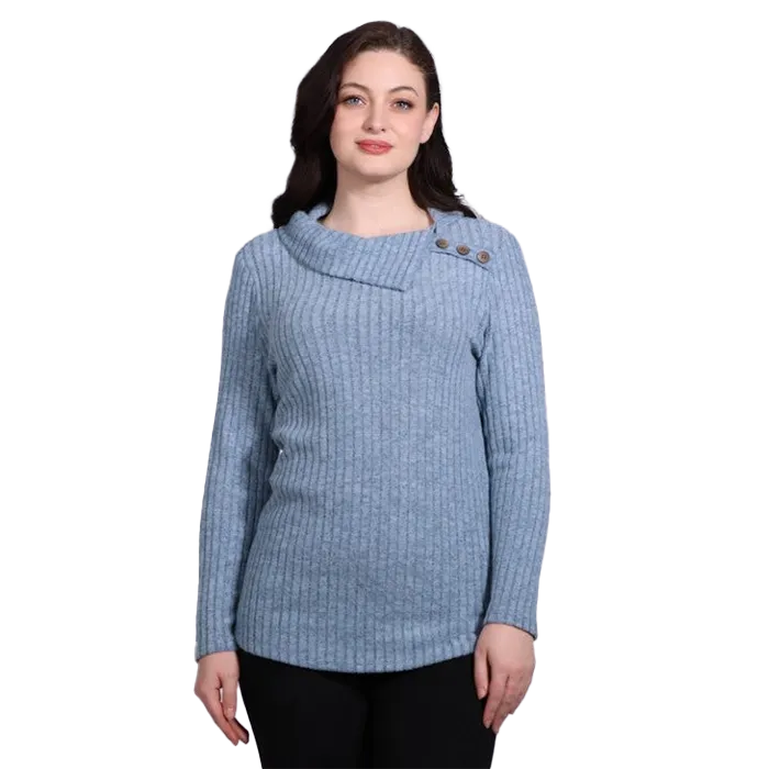 Devia Top - Ribbed Sweater - Blue