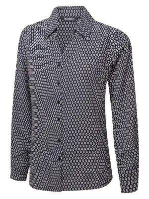 Emma Button Printed Long Sleeve Blouse