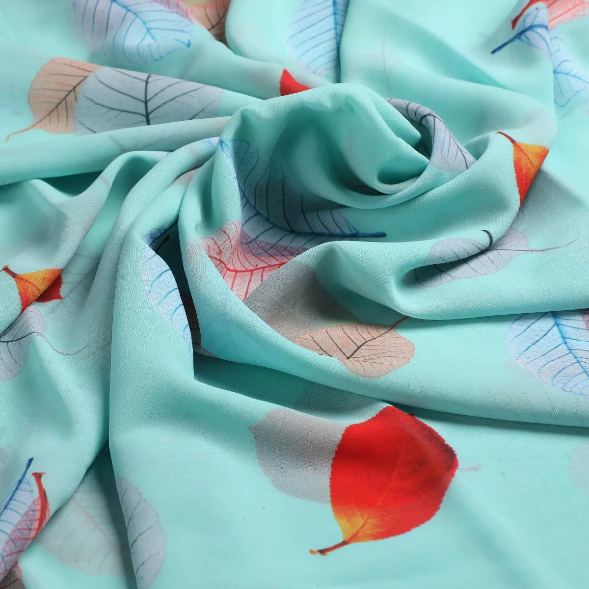 Faint Clover Leaves Weightless Printed Fabric