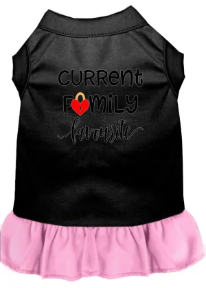 Family Favorite Screen Print Dog Dress Black With Light Pink Xxxl