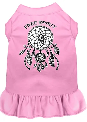 Free Spirit Screen Print Dog Dress Light Pink Lg (14)