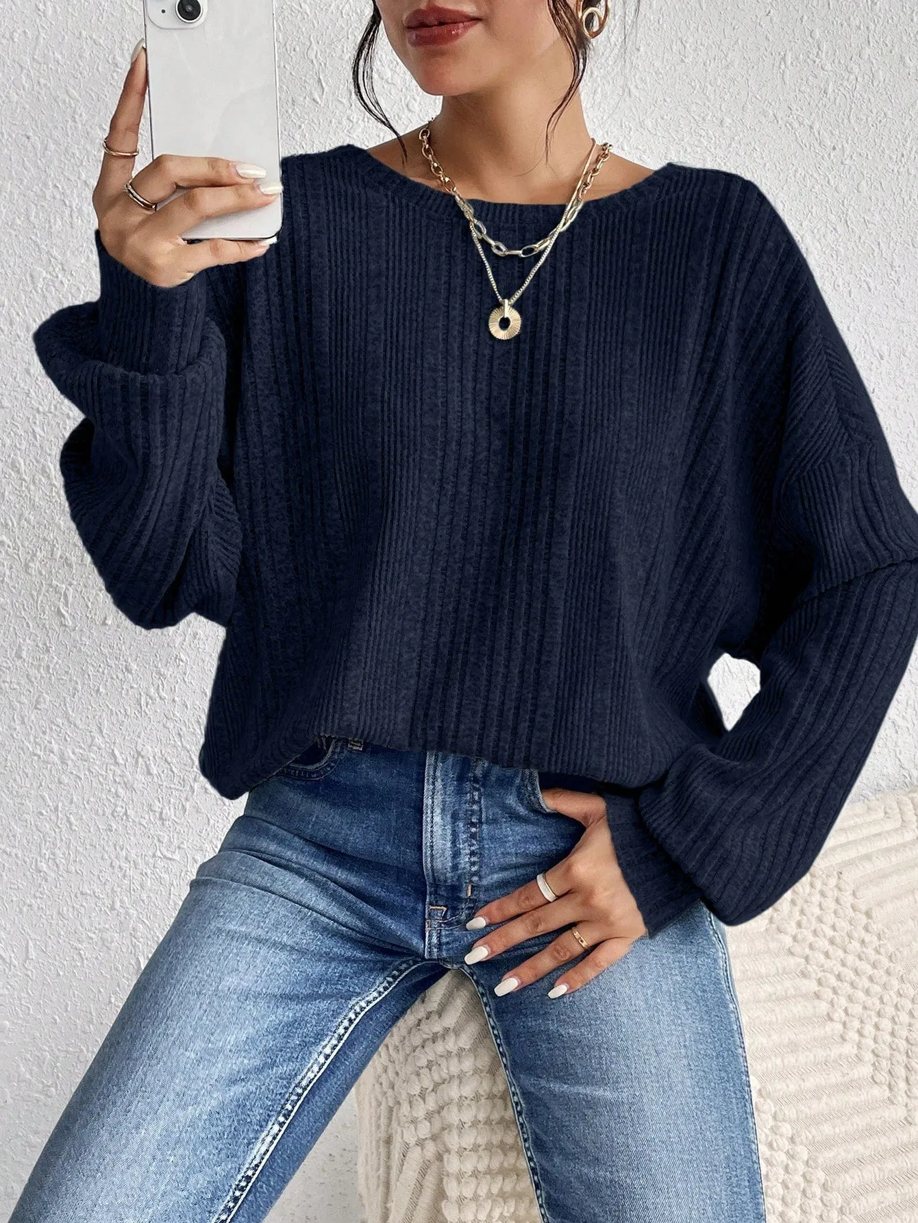 Frenchy Solid Drop Shoulder Tee