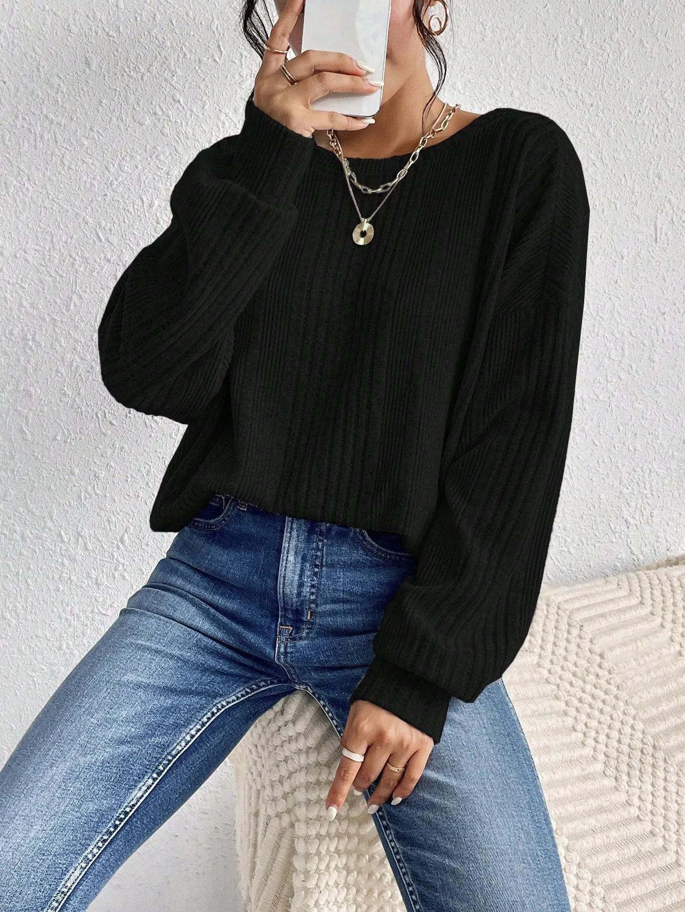 Frenchy Solid Drop Shoulder Tee