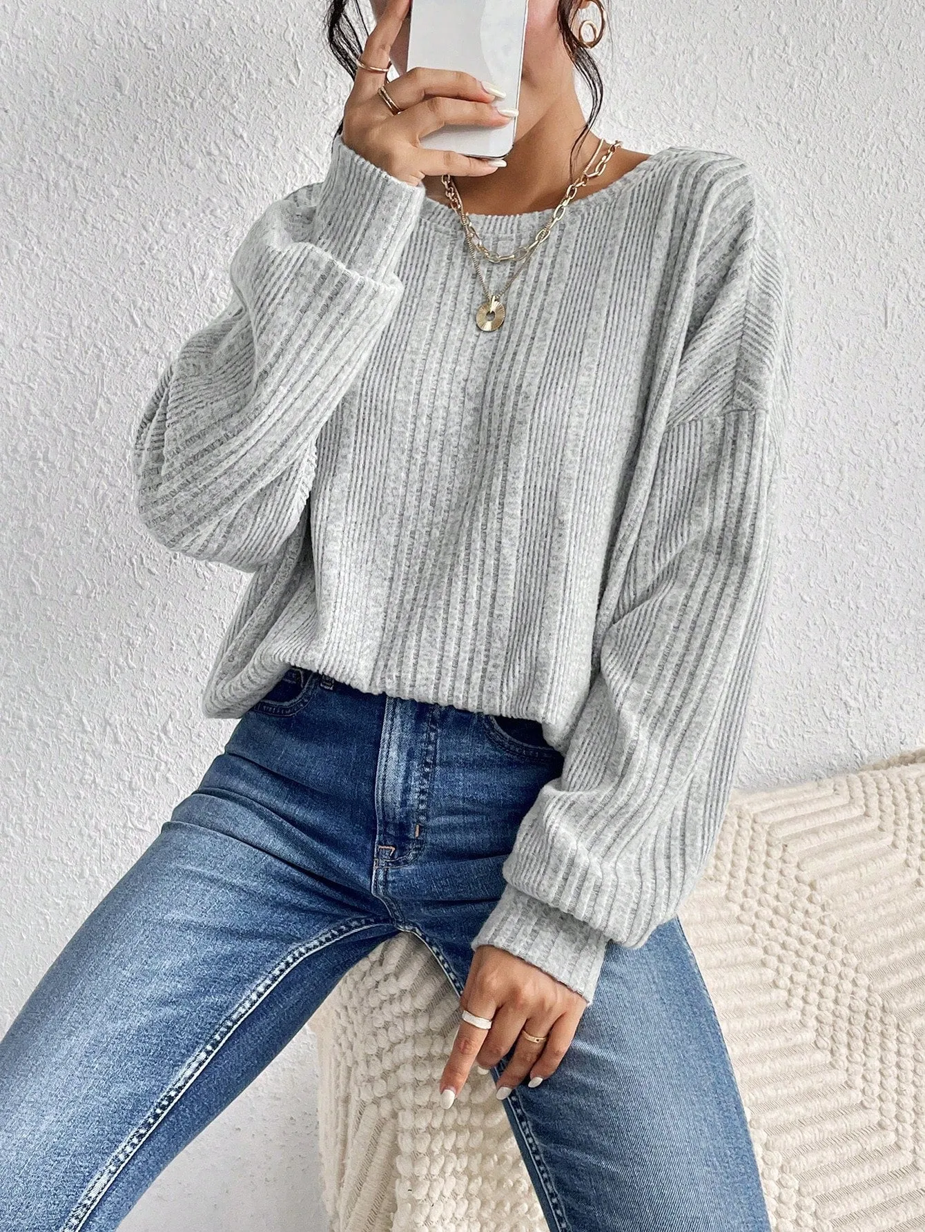 Frenchy Solid Drop Shoulder Tee