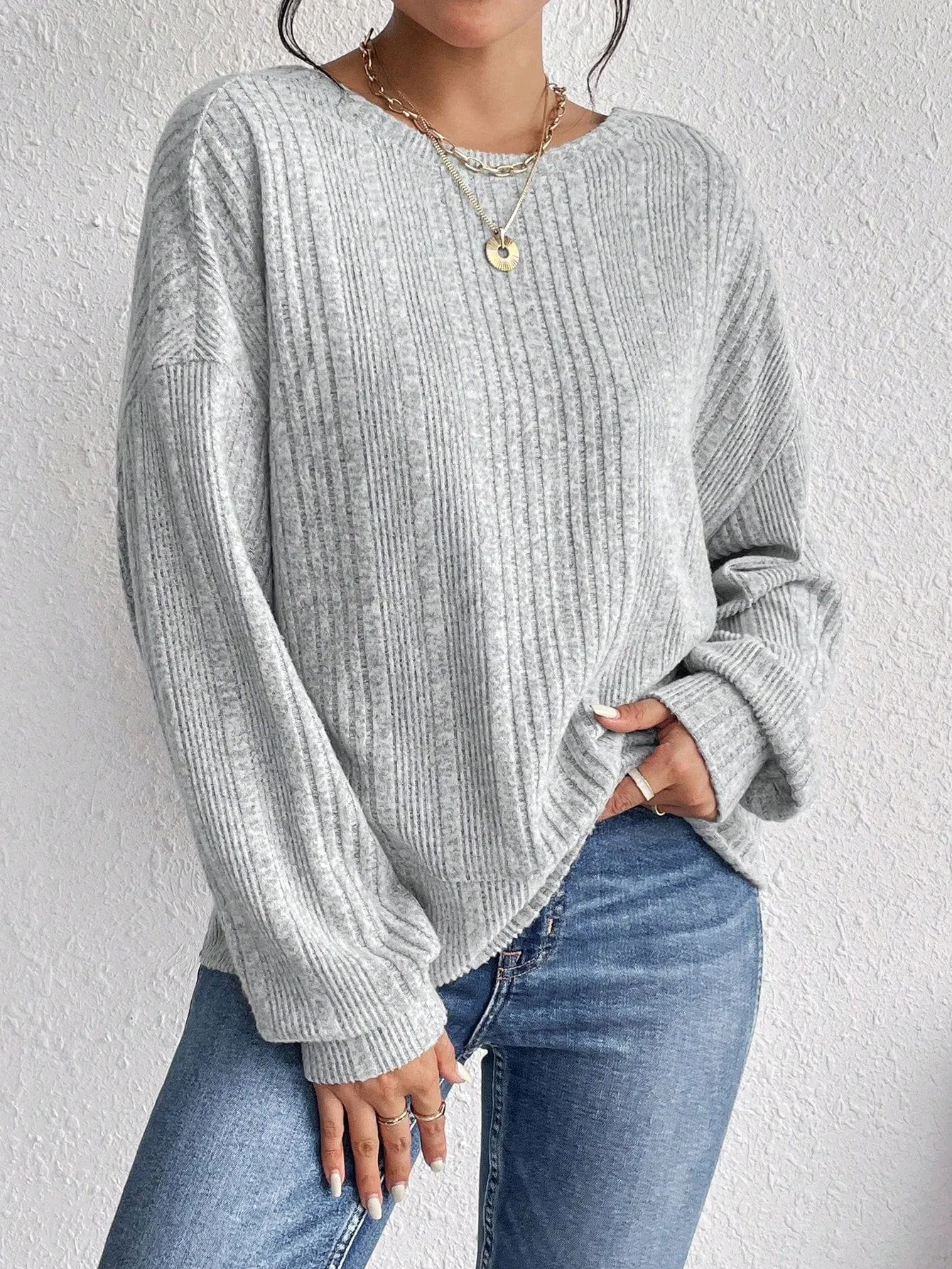 Frenchy Solid Drop Shoulder Tee
