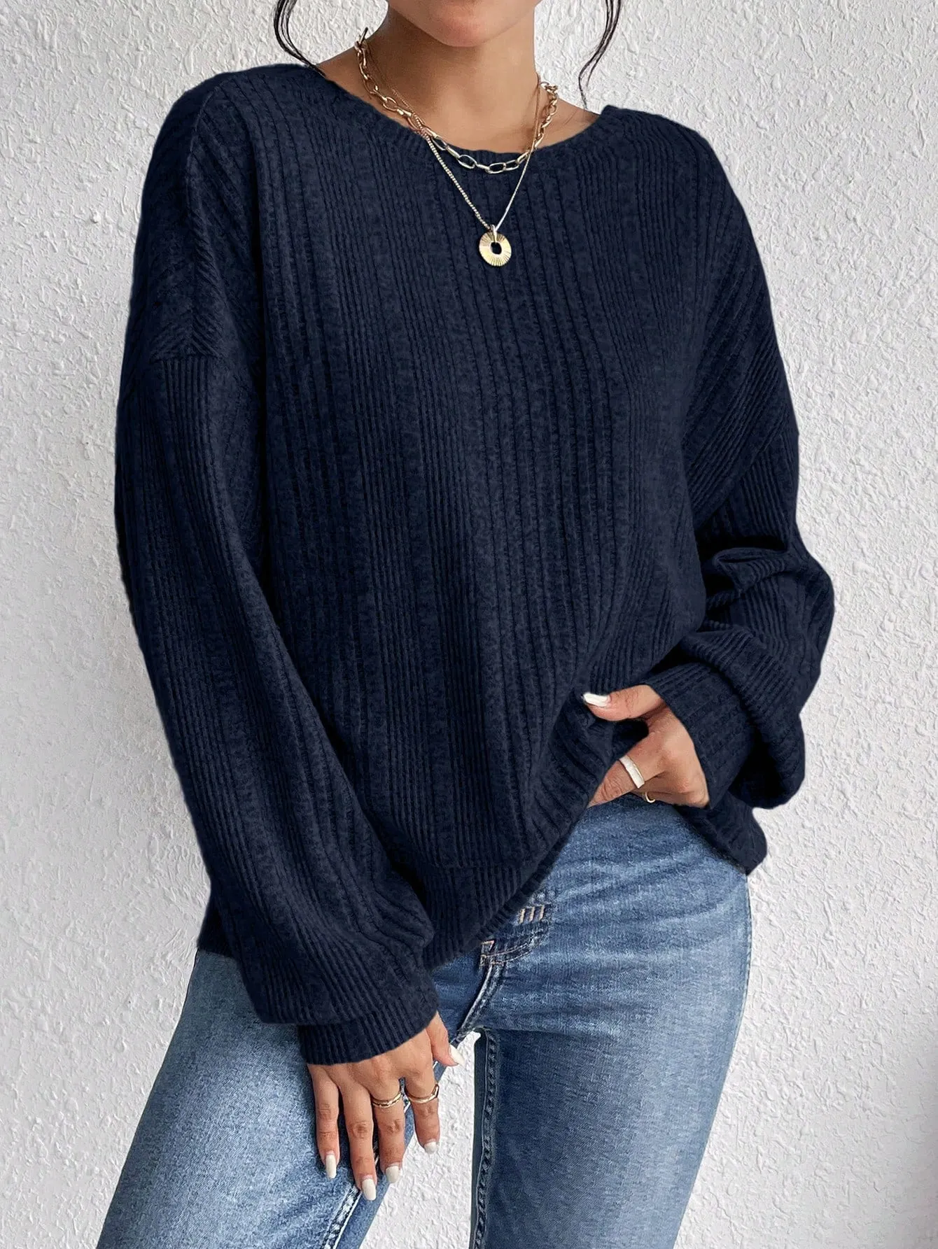 Frenchy Solid Drop Shoulder Tee