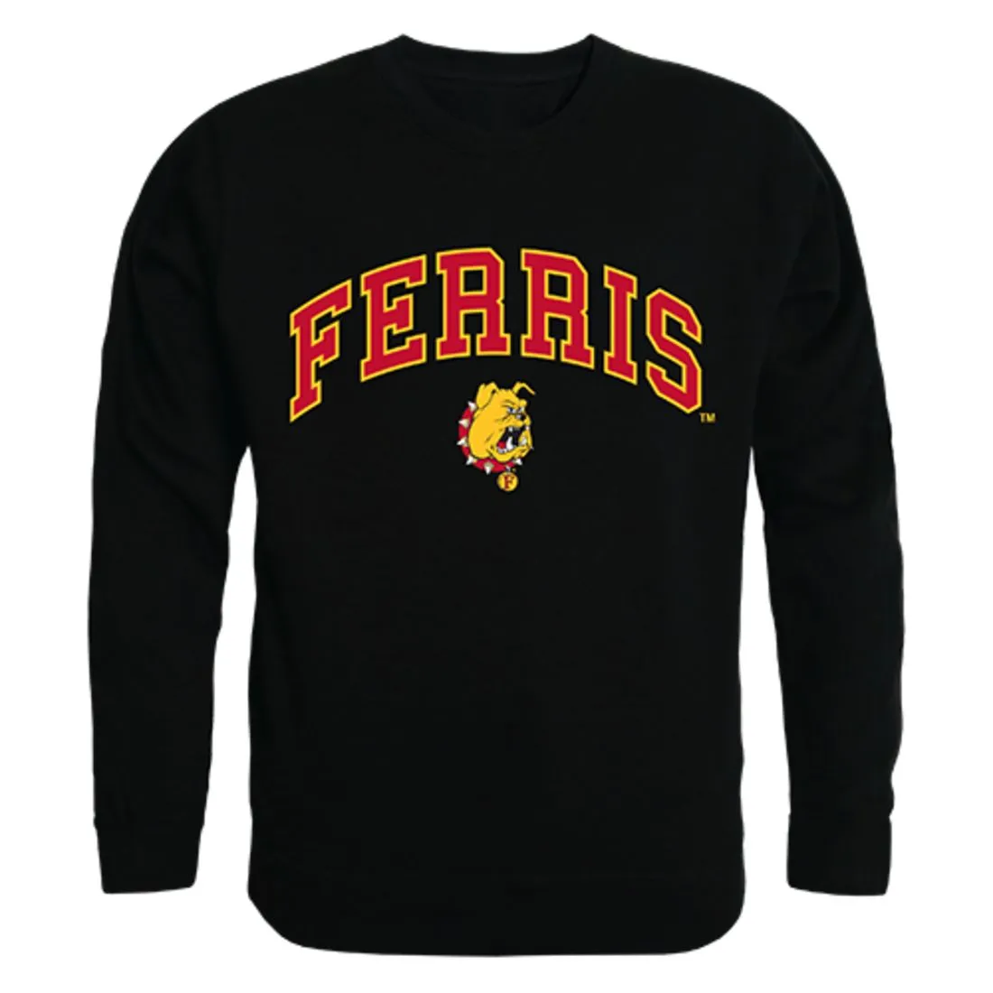 FSU Ferris State University Campus Crewneck Pullover Sweatshirt Sweater Black