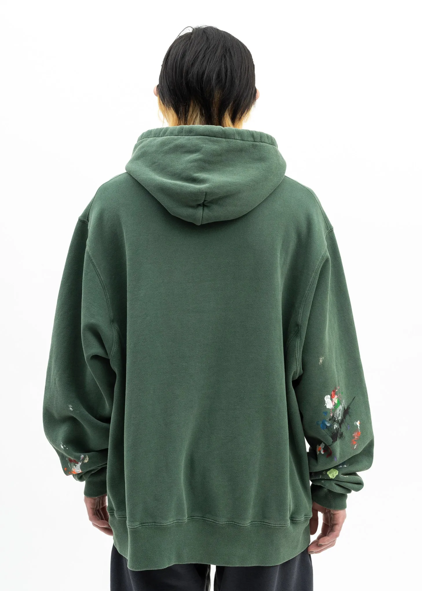 Gallery Dept Green Orange Paint Splatter Hoodie