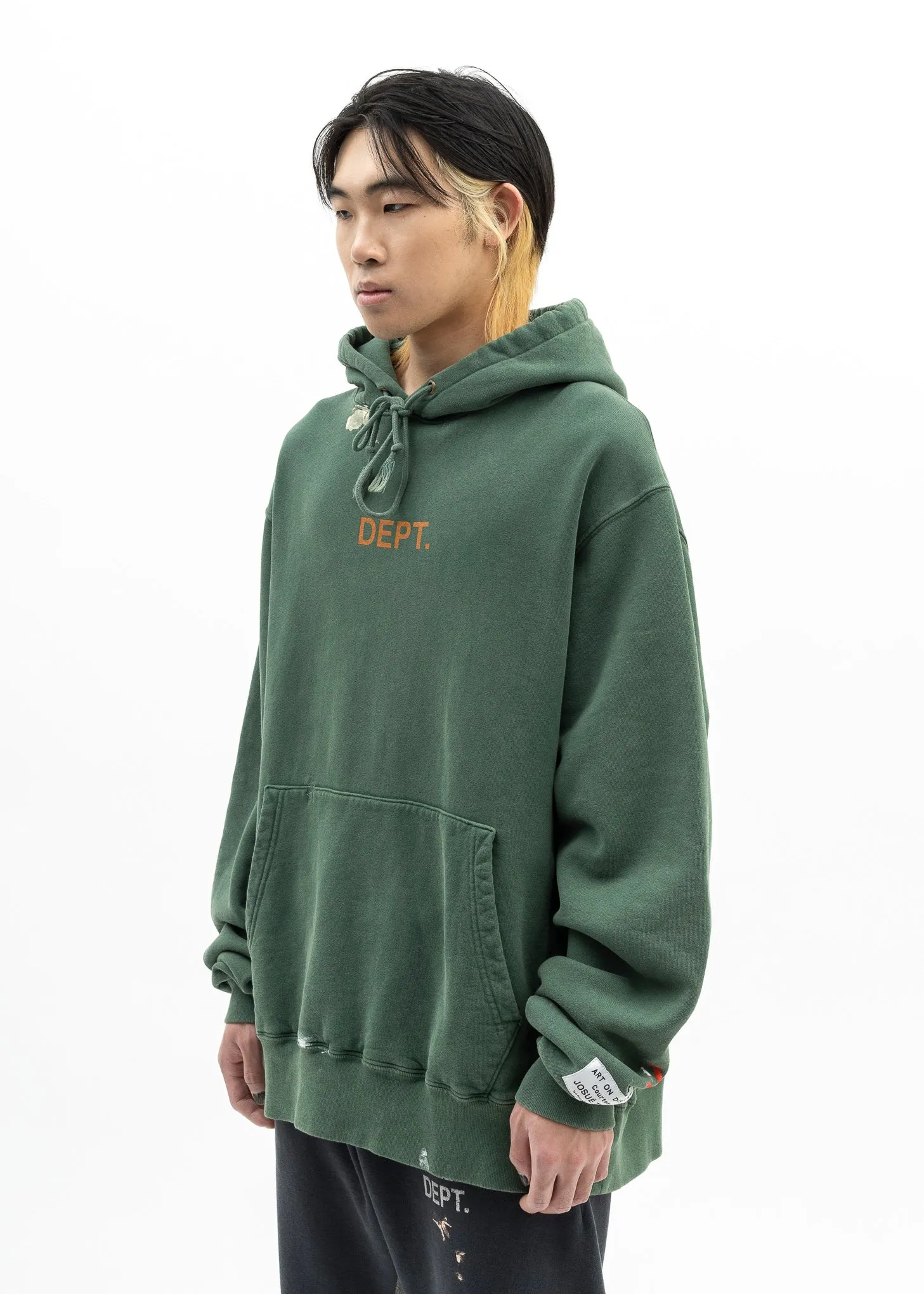 Gallery Dept Green Orange Paint Splatter Hoodie