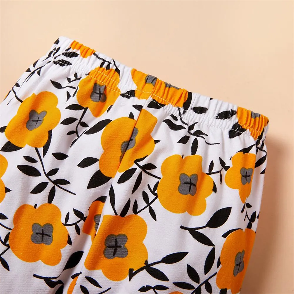Girls Floral Printed Long Sleeve Top & Trousers Girls Clothing Wholesale