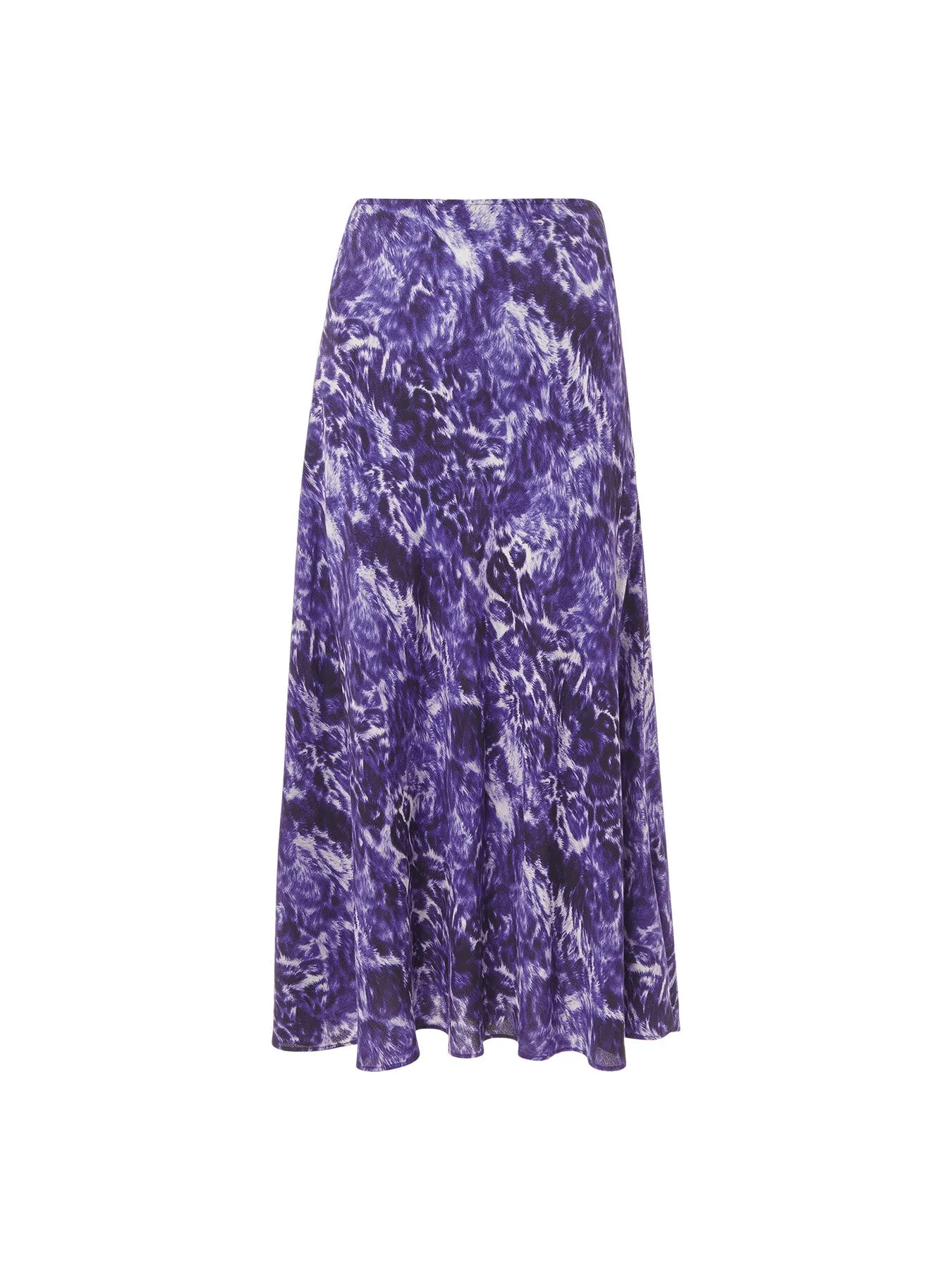 Glossy Leopard Bias Skirt