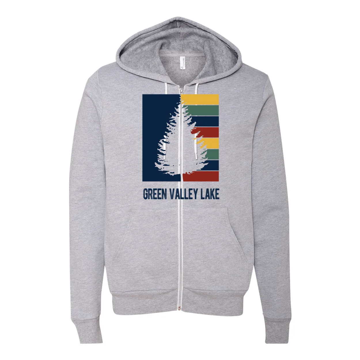 Green Valley Lake Striped Tree - Zip-up Hoodie
