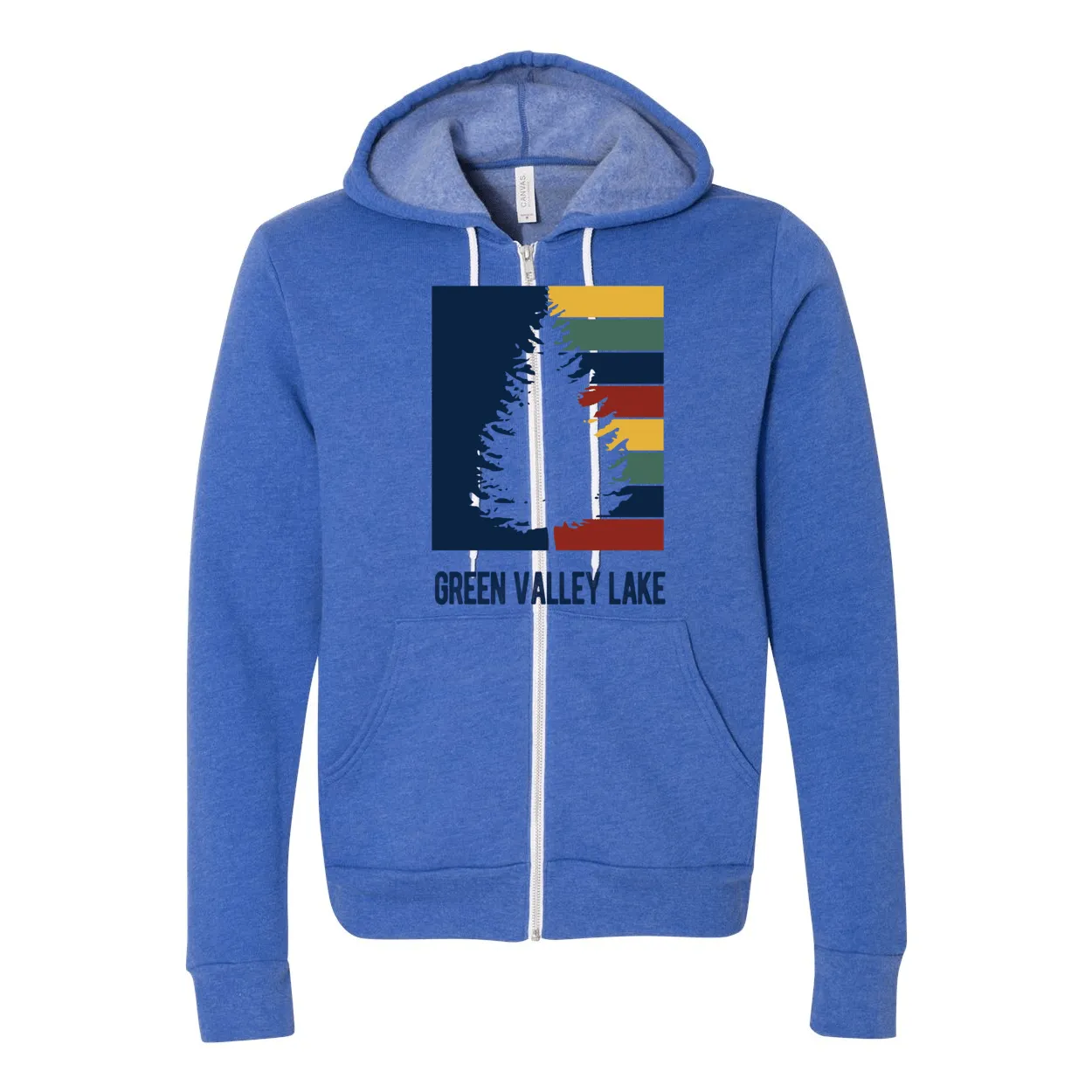 Green Valley Lake Striped Tree - Zip-up Hoodie