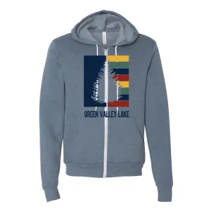 Green Valley Lake Striped Tree - Zip-up Hoodie