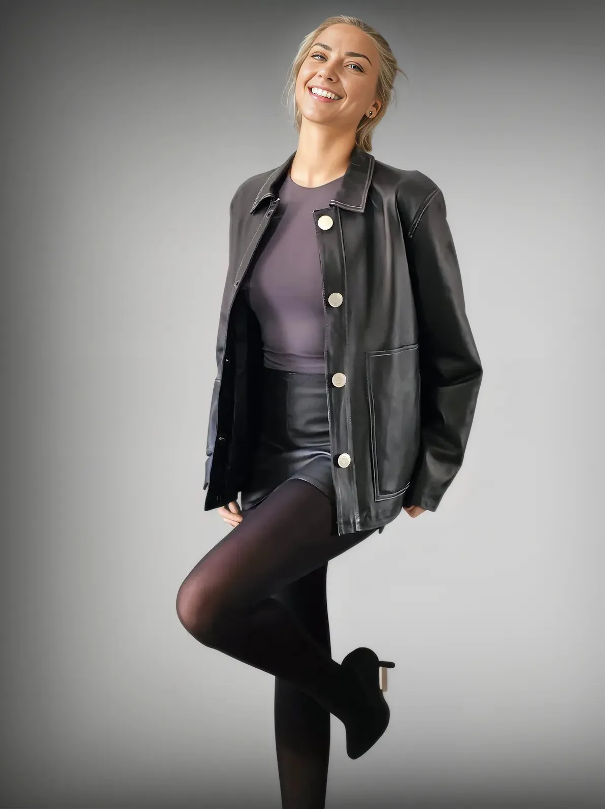 Handcrafted Oversized Sheepskin Leather Trucker Jacket – Stylish & Timeless