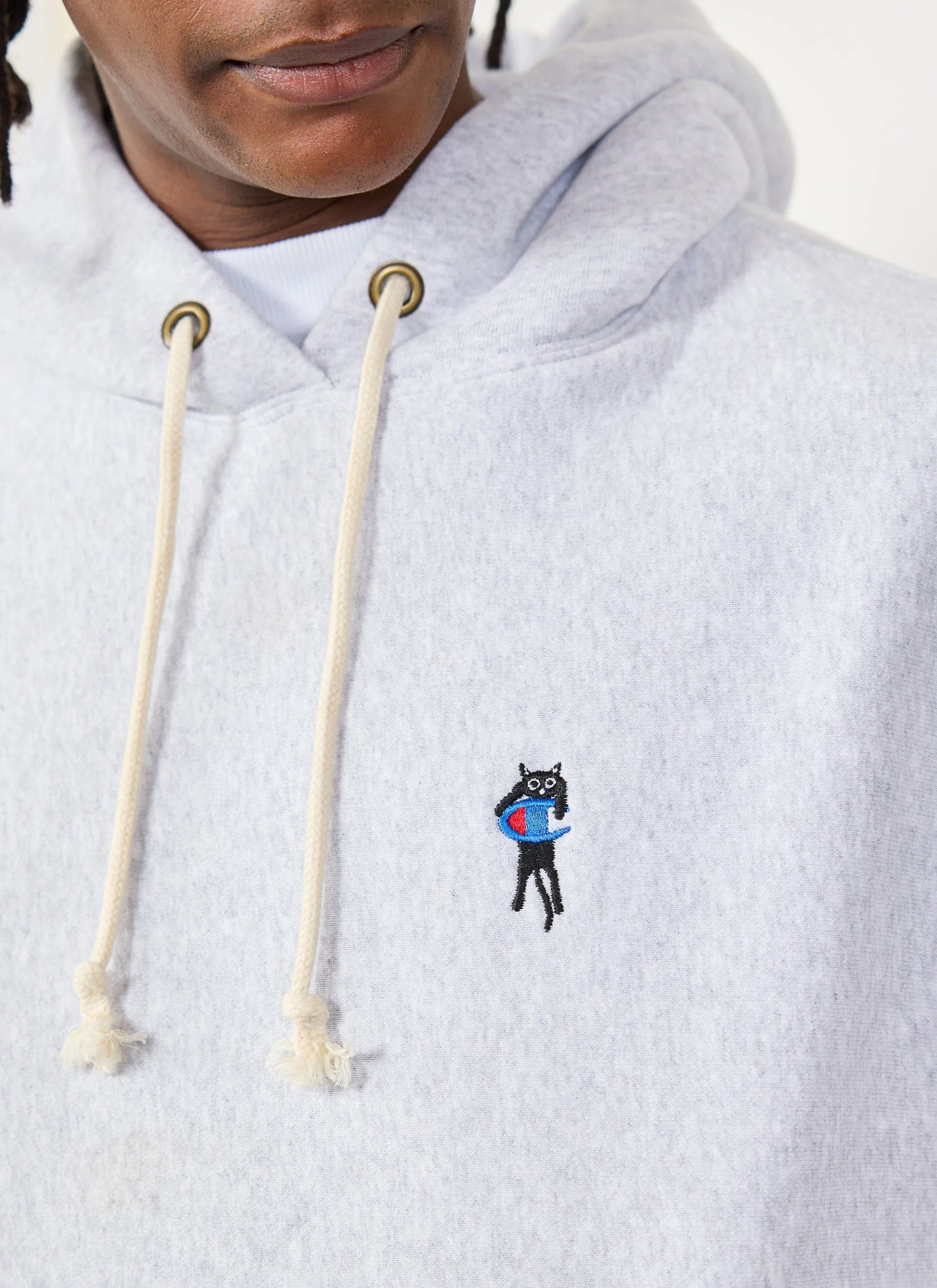 Hanging Cat Hoodie | Champion and Percival | Heather Grey