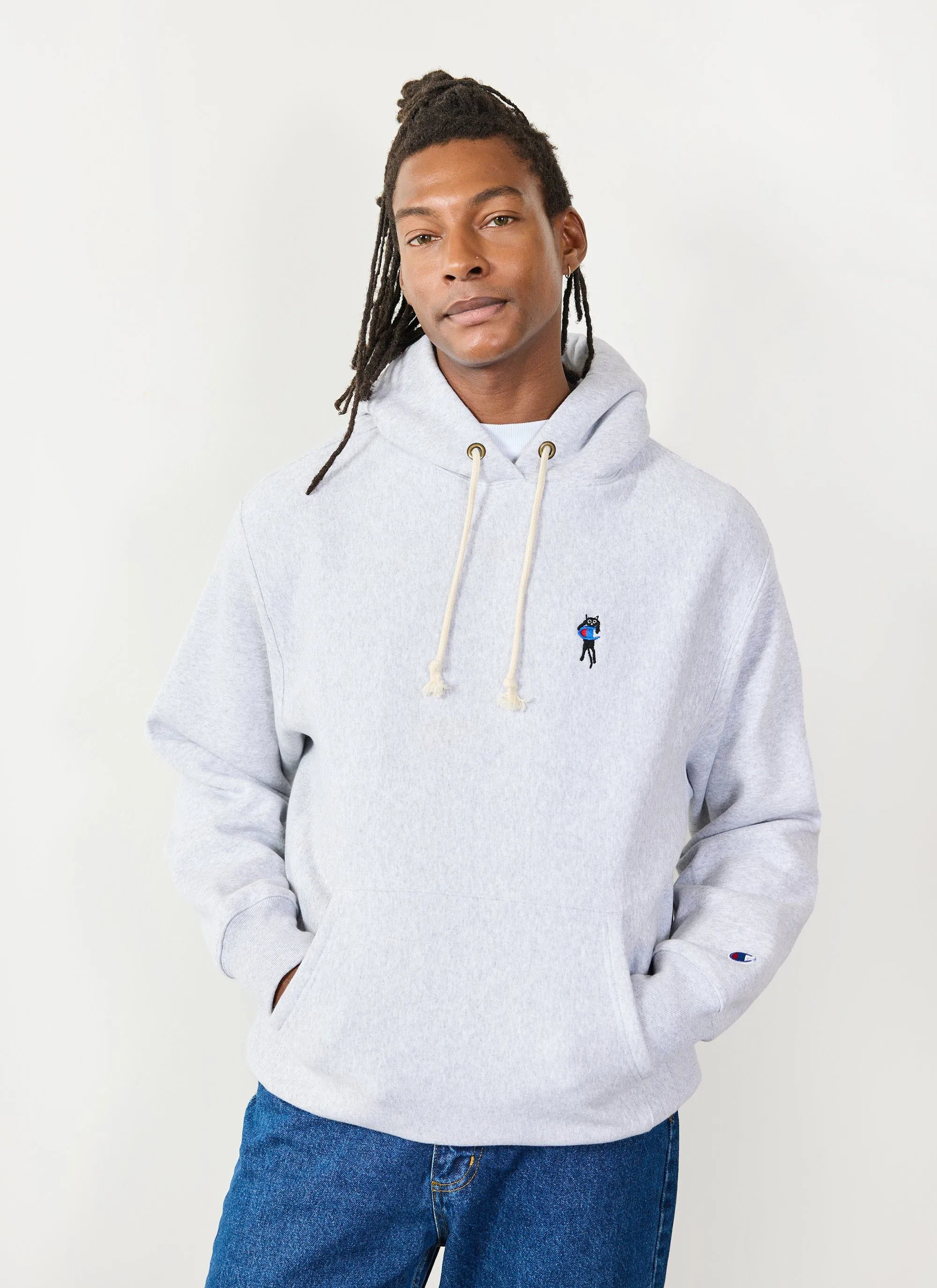 Hanging Cat Hoodie | Champion and Percival | Heather Grey