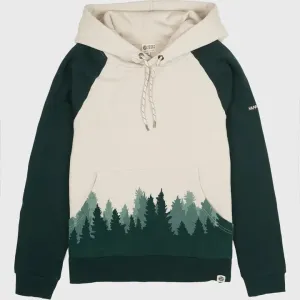 Happy Earth Fading Forest Organic Hoodie | Green/Beige