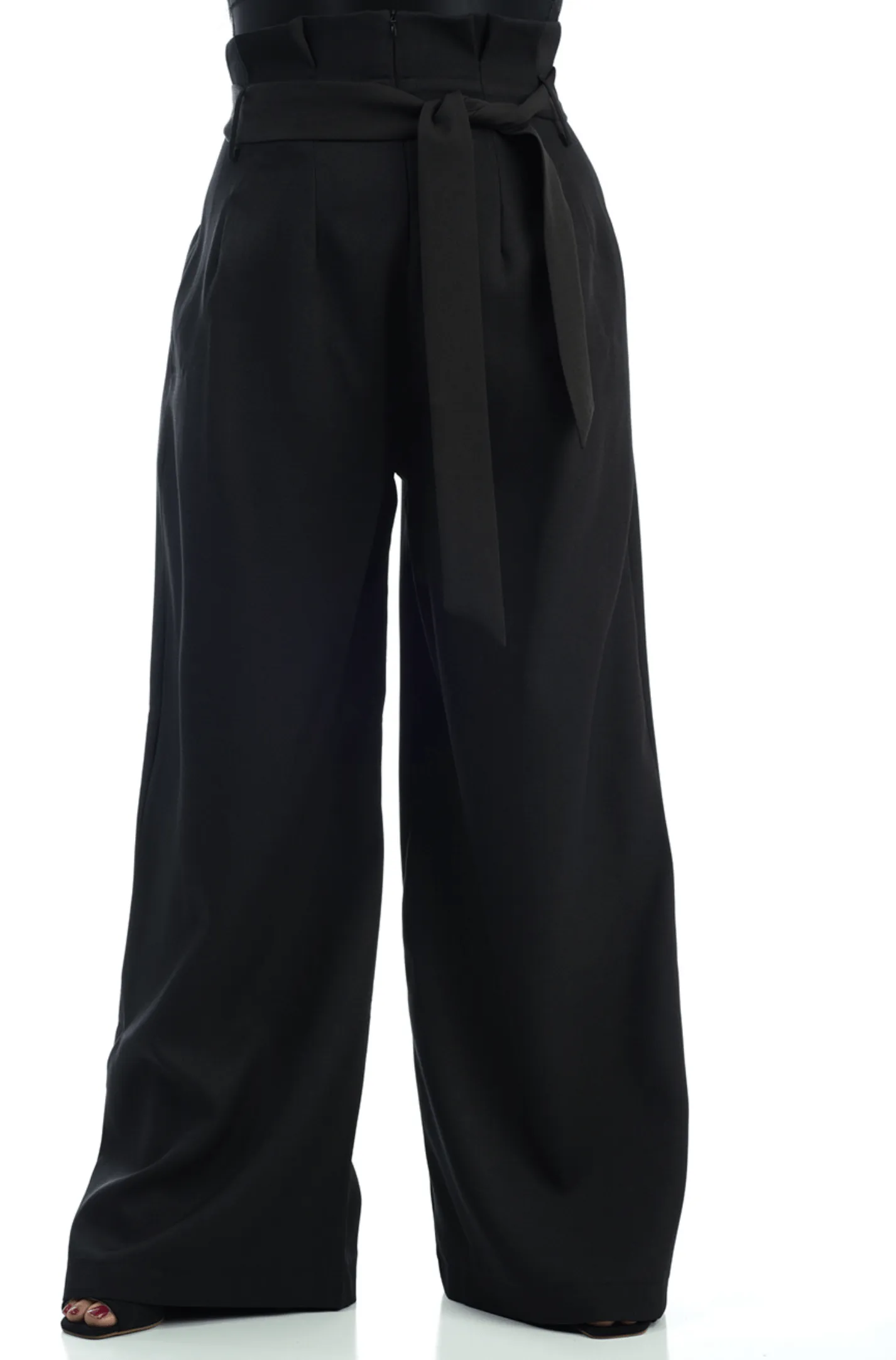 high waist pleats modest trousers