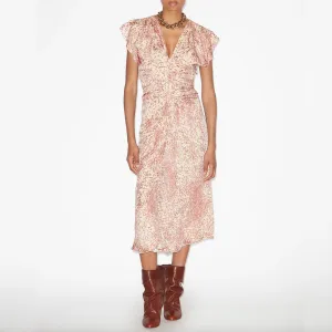 Isabel Marant Lyndsay Dress - Light Red/Ecru