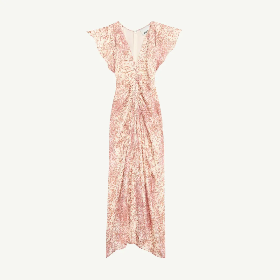 Isabel Marant Lyndsay Dress - Light Red/Ecru