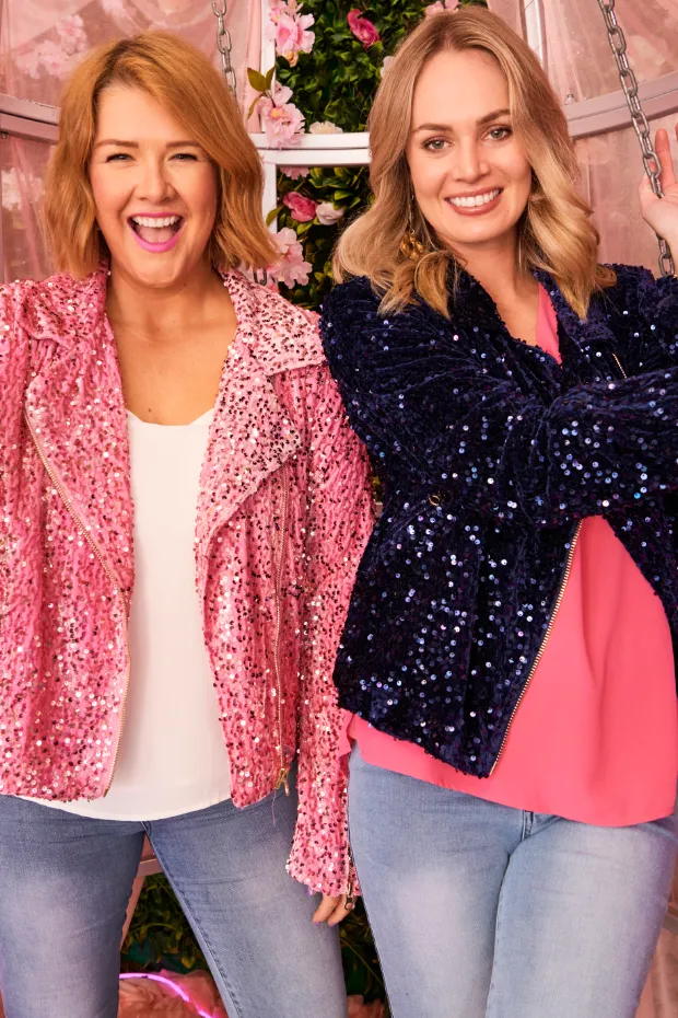 Kaitlin Navy Sequins Biker Jacket