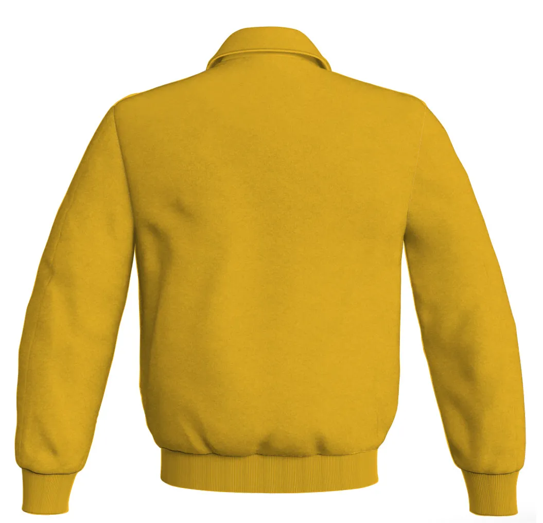 Letterman Baseball Bomber Classic Satin Jacket Sports Wear Yellow/Gold