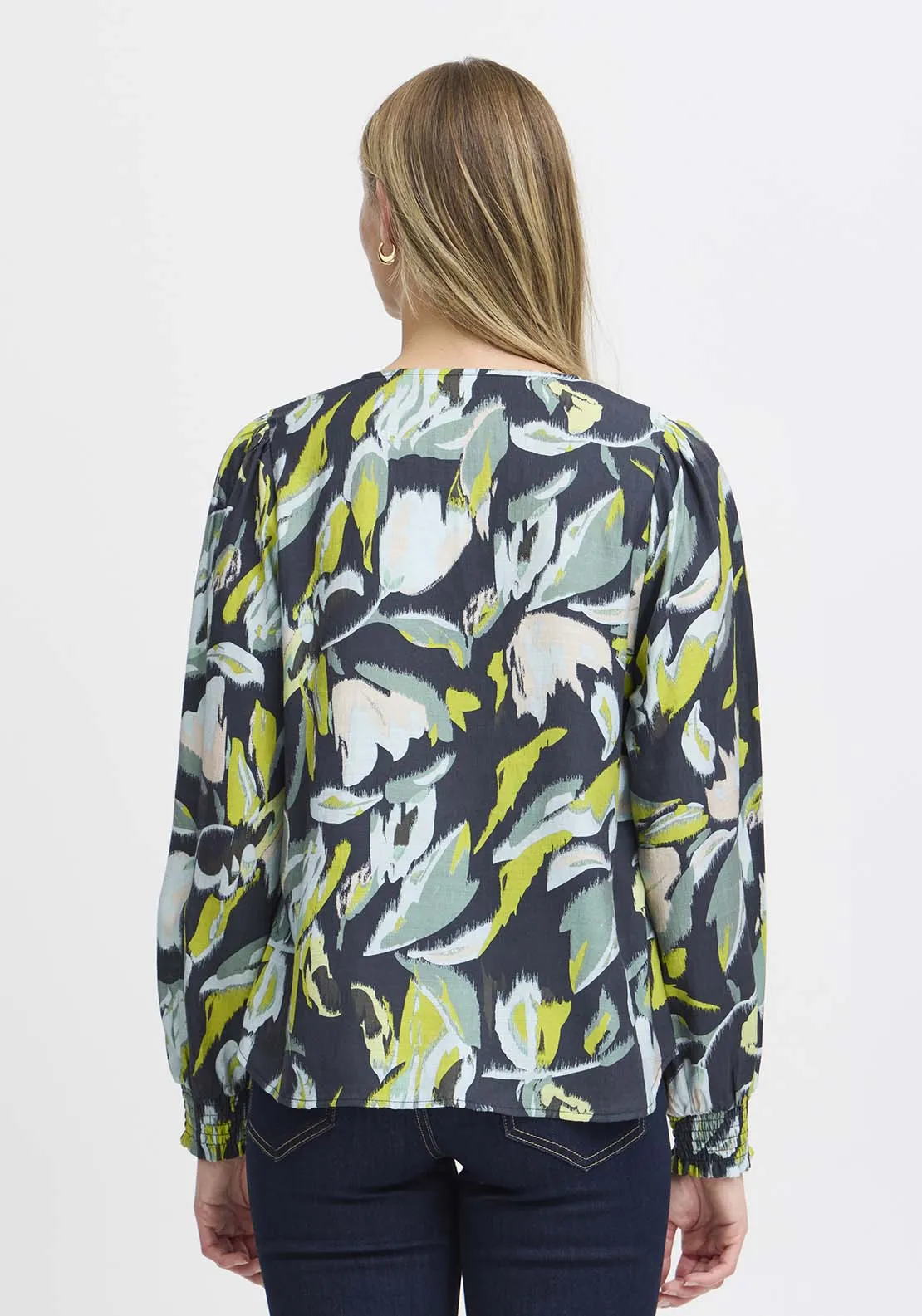 Long Sleeve Blouse - Navy