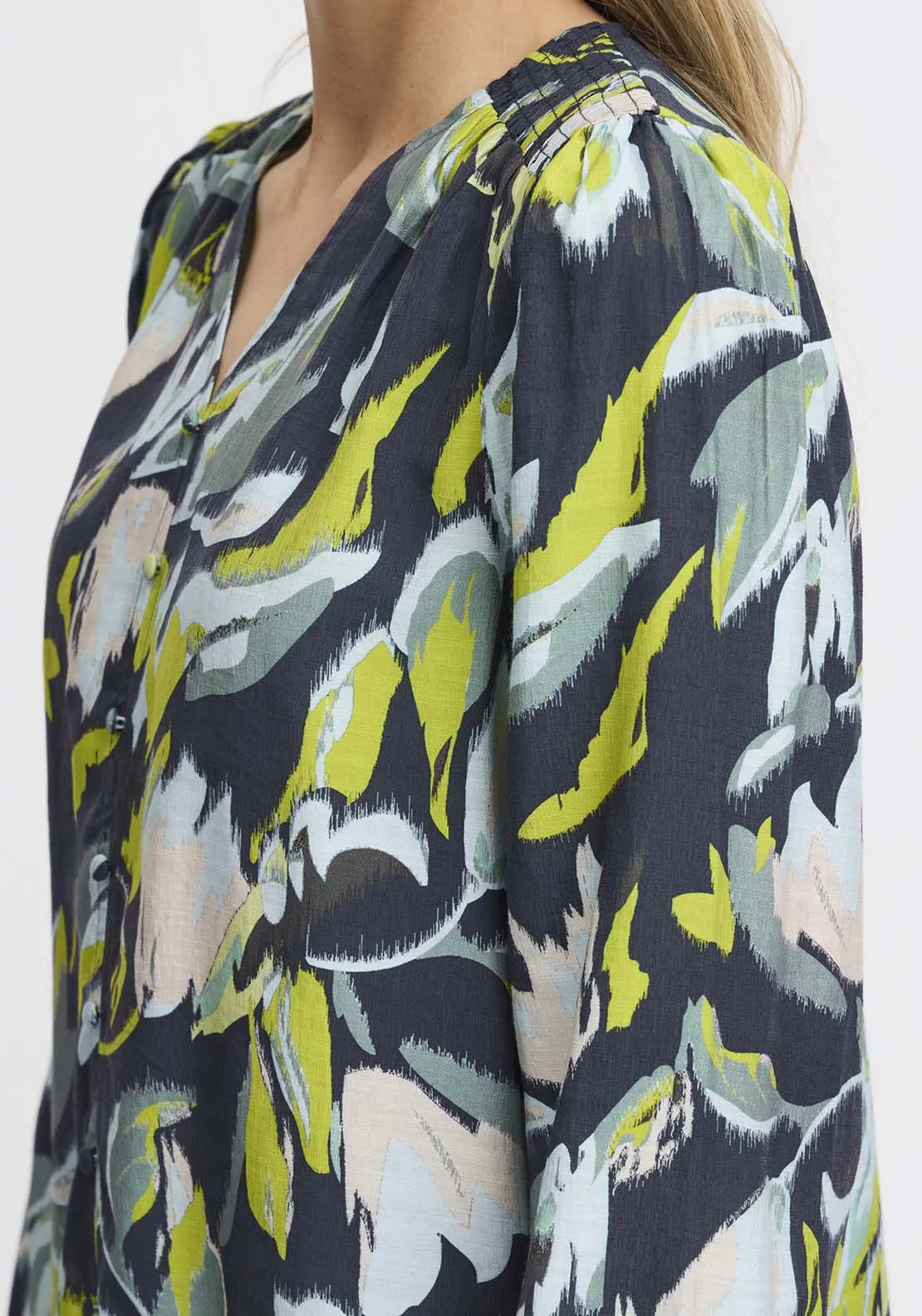 Long Sleeve Blouse - Navy