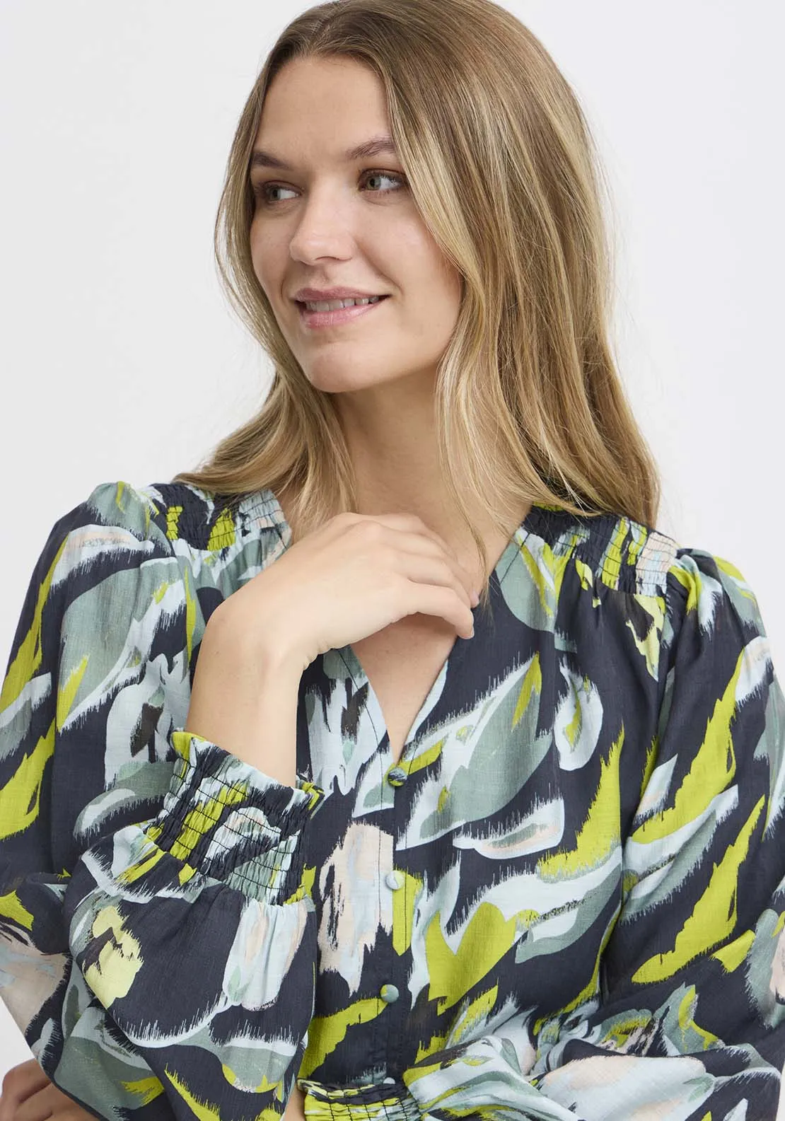 Long Sleeve Blouse - Navy
