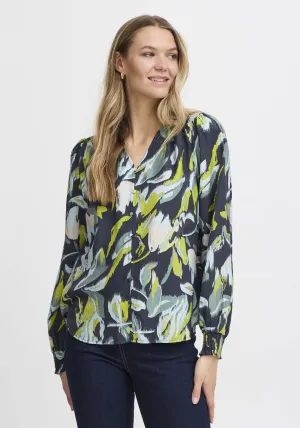 Long Sleeve Blouse - Navy