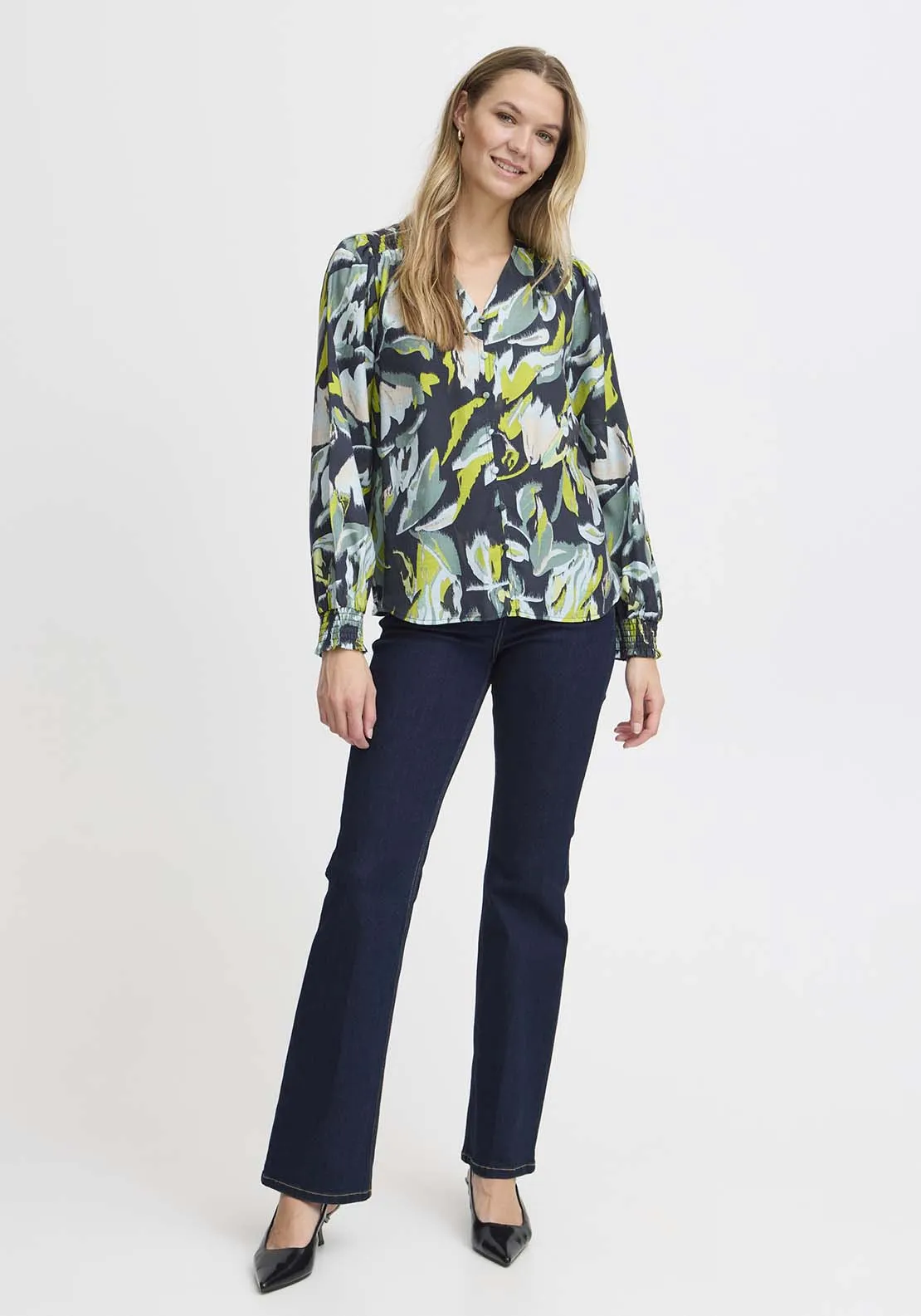 Long Sleeve Blouse - Navy