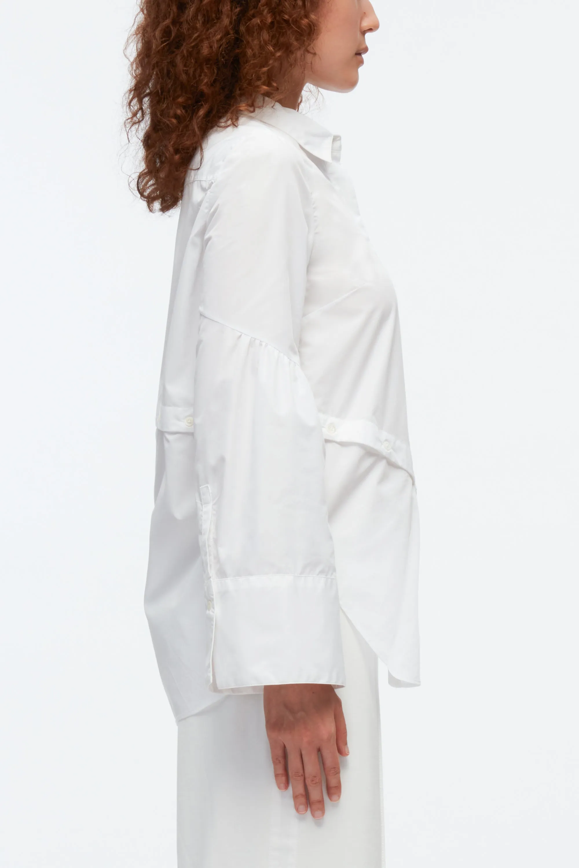Long Sleeve Shirt with Asymmetric Button Panel